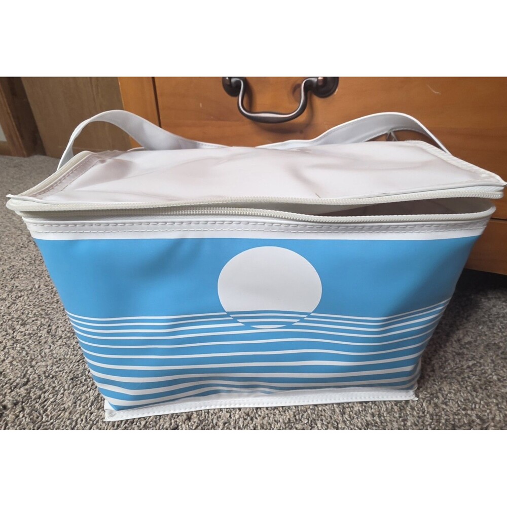 Vintage Avon Tote Cooler Bag Insulated Strap Wave Geometric 80's Retro Summer
